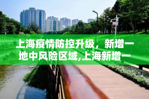 上海疫情防控升级，新增一地中风险区域,上海新增一地中风险