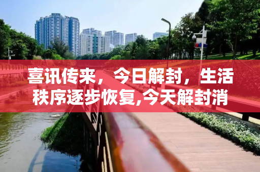 喜讯传来，今日解封，生活秩序逐步恢复,今天解封消息通知