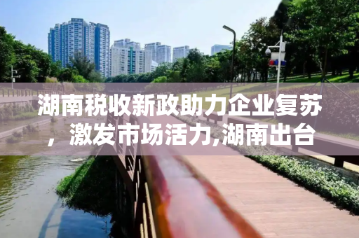 湖南税收新政助力企业复苏，激发市场活力,湖南出台税收政策助力企业复苏