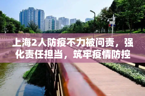上海2人防疫不力被问责，强化责任担当，筑牢疫情防控防线,上海2人防疫不力被问责